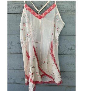 Humming Floral Embroidered Cami Tank Top M